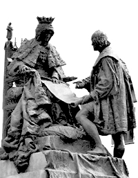 Monumento a la Reina Isabel y a Cristóbal Colón en Granada, España